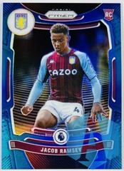 2021-22 PANINI PRIZM PREMIER LEAGUE JACOB RAMSEY BLUE PRIZM 068/340 SP RC VILLA